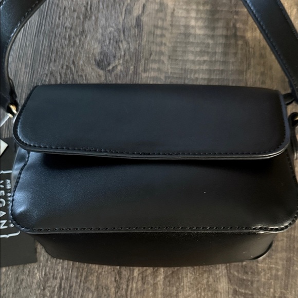 LA MIEL Black Vegan Leather Crossbody Bag - Picture 3 of 6